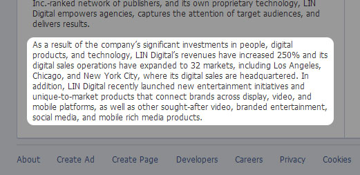 Facebook of LIN Digital 250