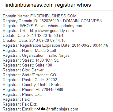 Find it in Business Whois